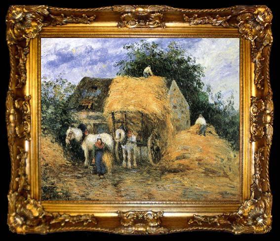 framed  Camille Pissarro Yun-hay carriage, ta009-2